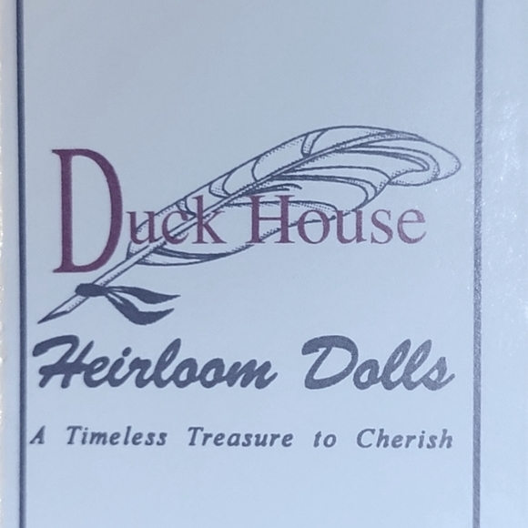 Vtg Duck House Heirloom Victorian Tassel Doll Umbrella Feather Hat COA Geraldine - Picture 9 of 16